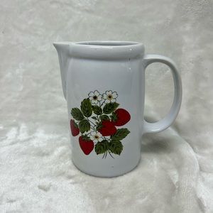 Vintage McCoy Drink Pitcher Strawberry Blossoms & Leaves